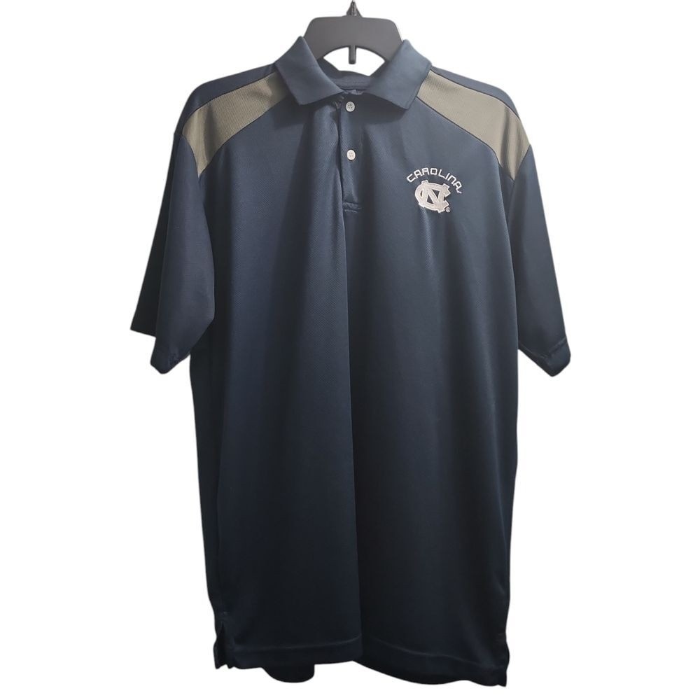 UNC Tar‎ Heels Men's Athletic Performance Polo Shirt Navy Blue College Sports L